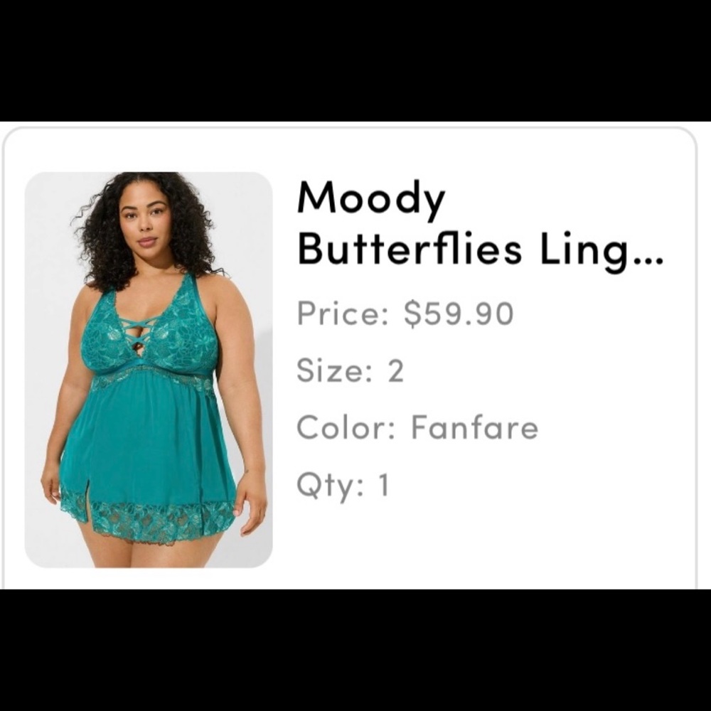 Torrid Blue Chemise with Lace and Ruffled Hem